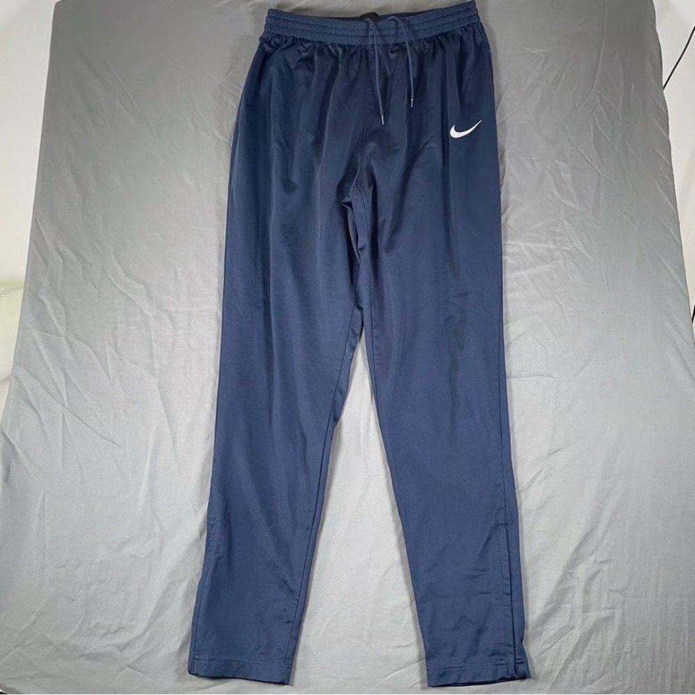 Nike Navy Blue Athletic Track Pants Side Zip Logo Men Sz S